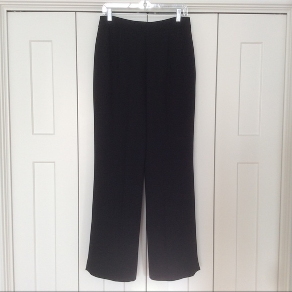 Albert Nipon Black Lined Wide Leg Pants - Size 8 - Picture 4 of 13